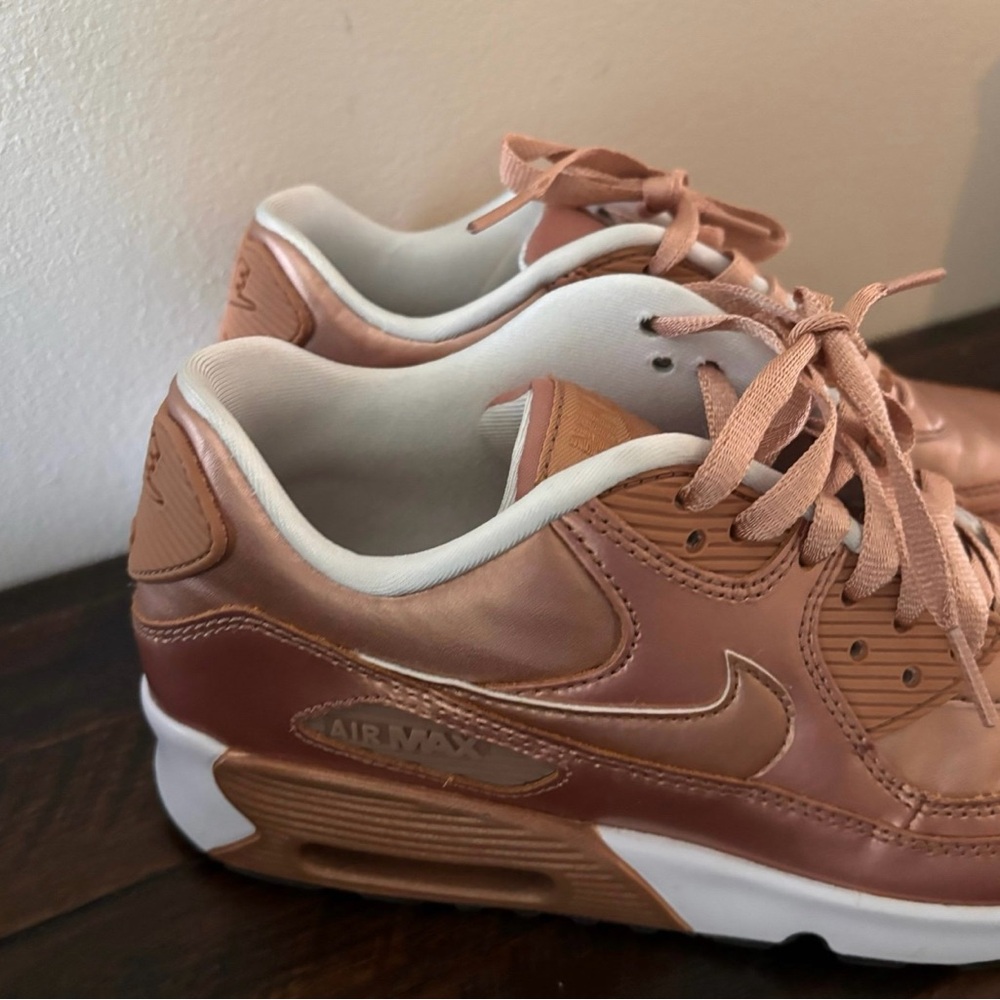 Nike Women's Metallic Rose Gold Athletic Sneakers - Picture 3 of 8